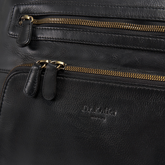 Деловая сумка Dr.Koffer из натуральной кожи черная