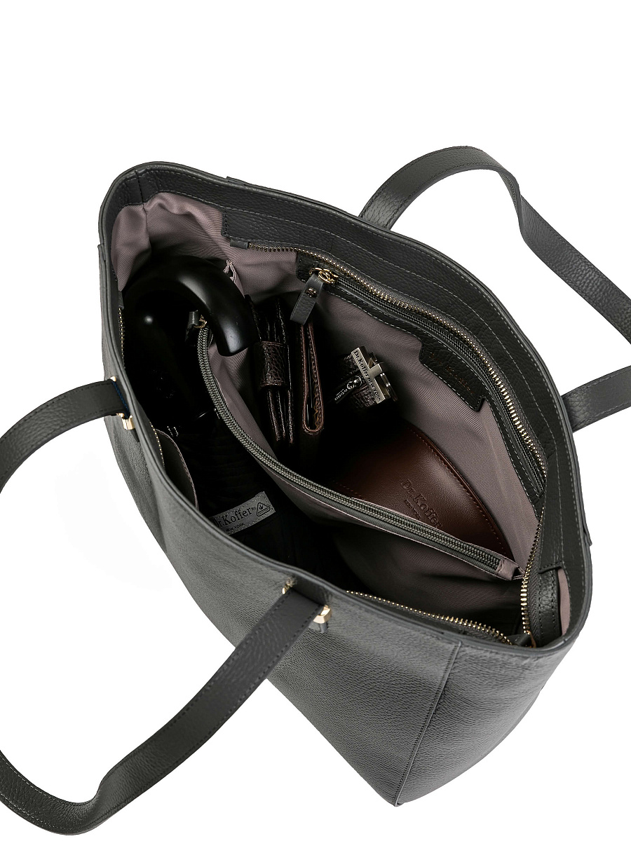 Женская сумка Dr.Koffer из натуральной кожи темно-серая