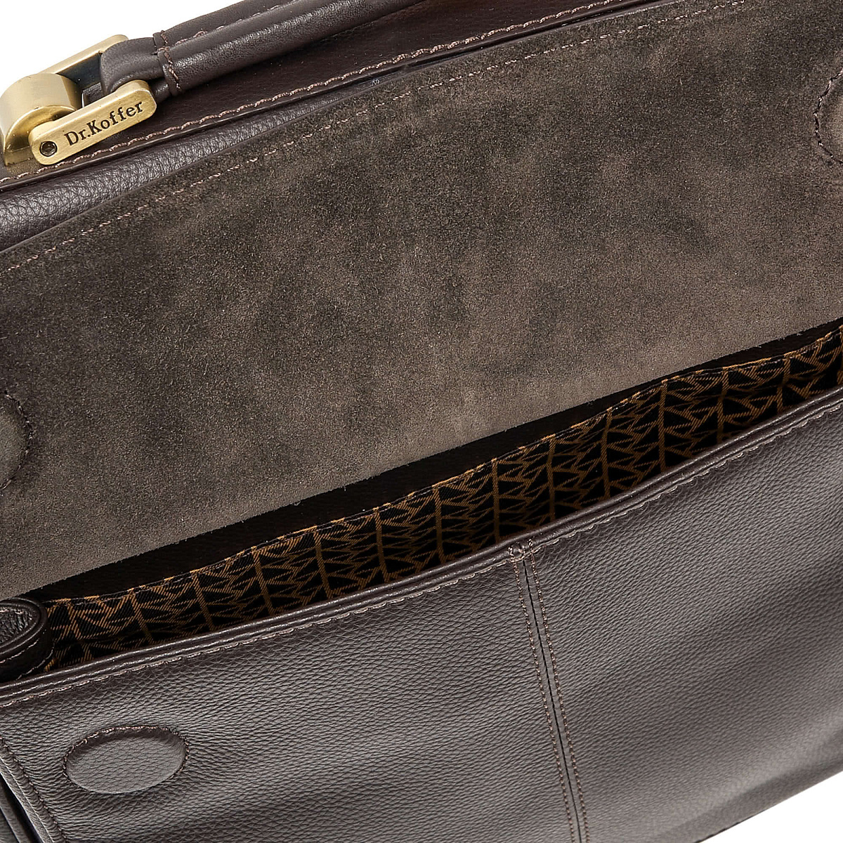 Деловая сумка Dr.Koffer из натуральной кожи темно-коричневая