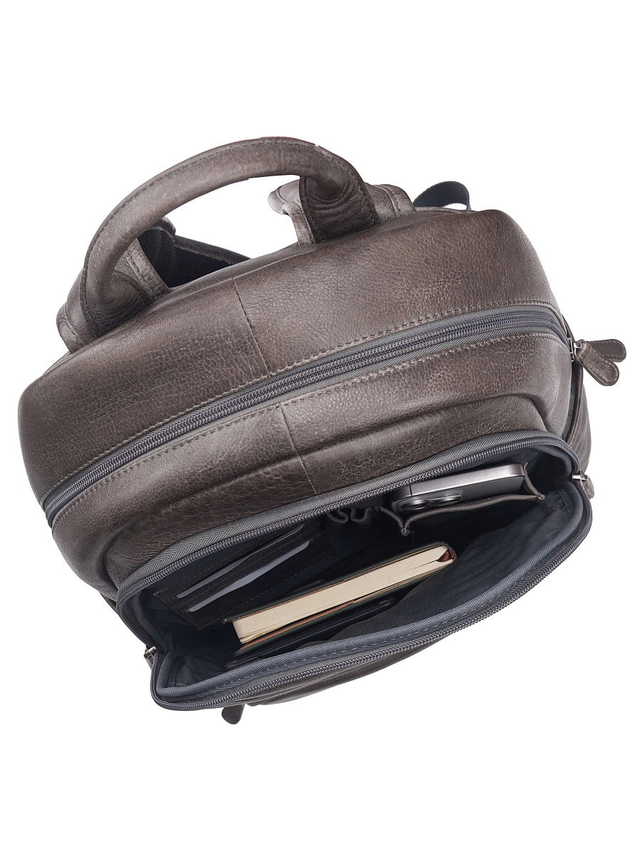 Рюкзак Dr. Koffer из натуральной кожи серый
