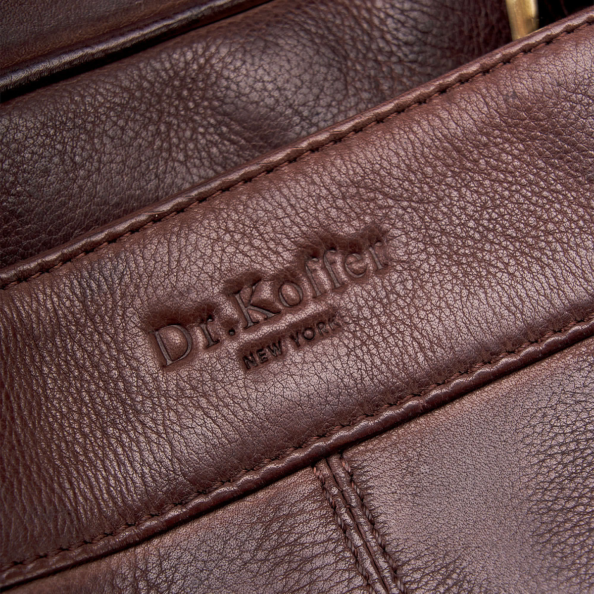 Деловая сумка Dr.Koffer из натуральной кожи темно-коричневая