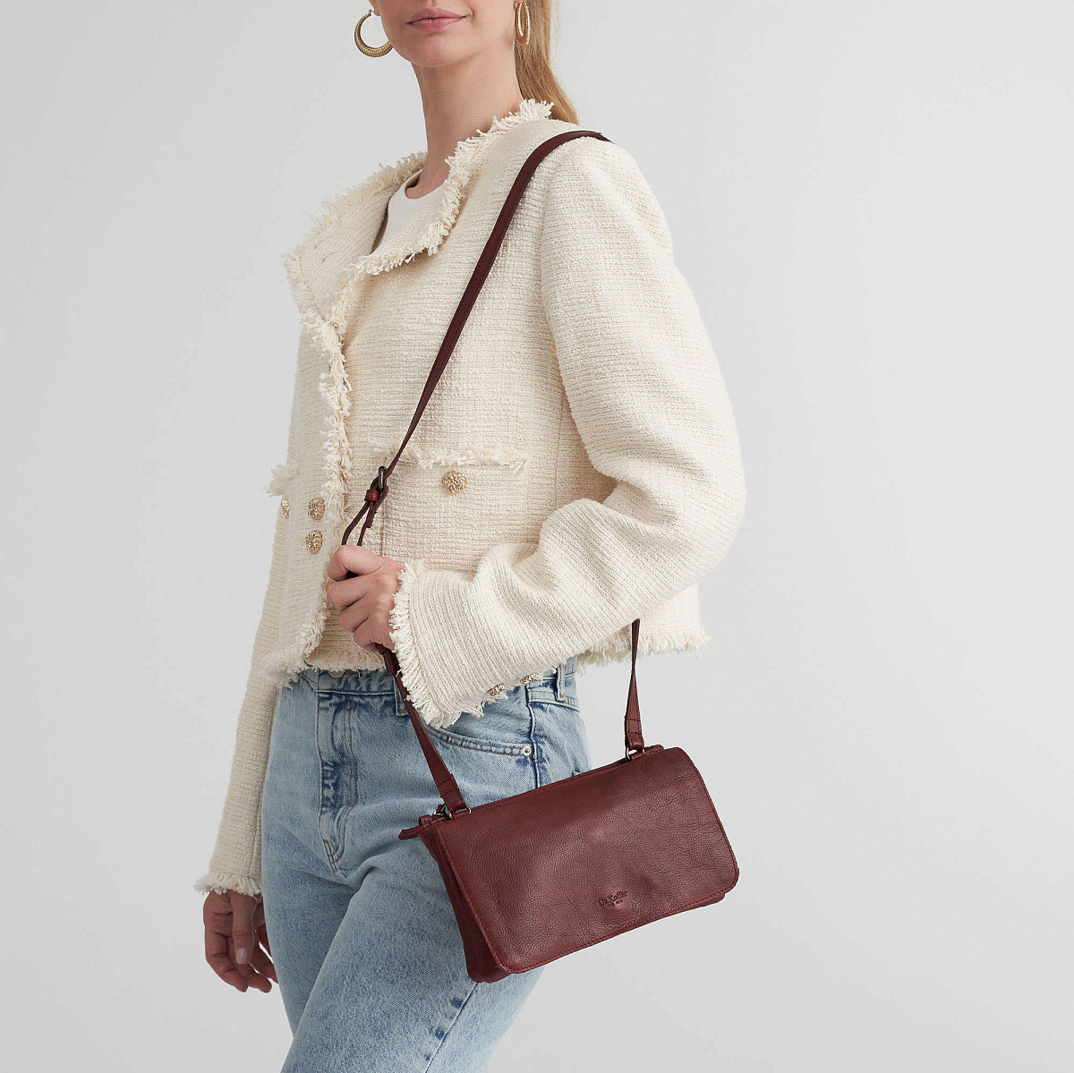 Женская сумка Dr. Koffer из натуральной кожи бордовая