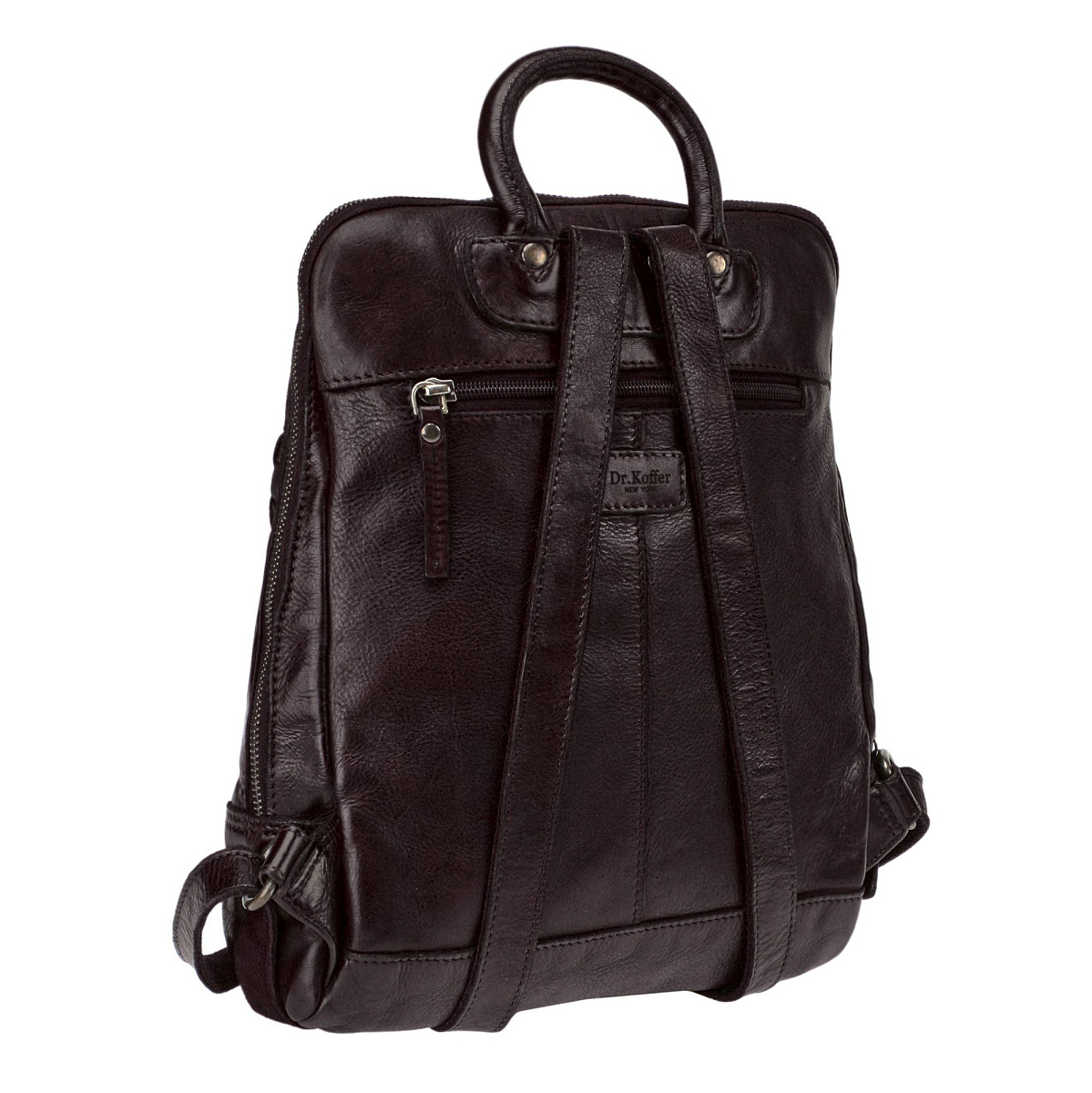 Рюкзак Dr.Koffer из натуральной кожи темно-коричневый