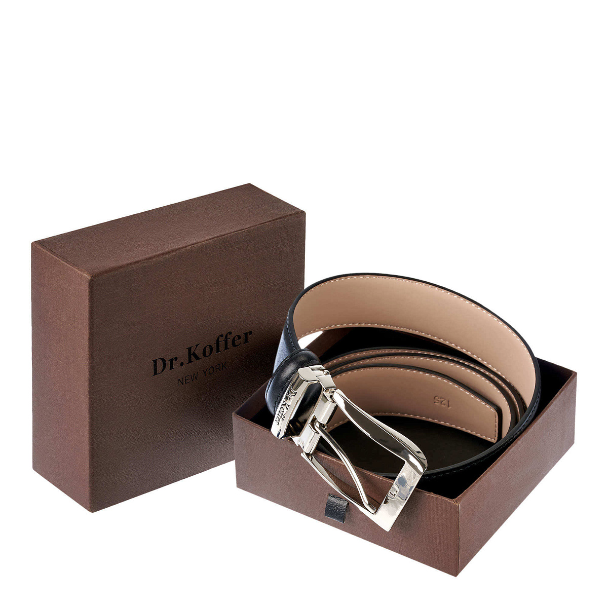 Ремень Dr. Koffer из натуральной кожи черный