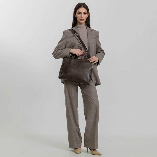 Женская сумка Dr.Koffer из натуральной кожи коричневая