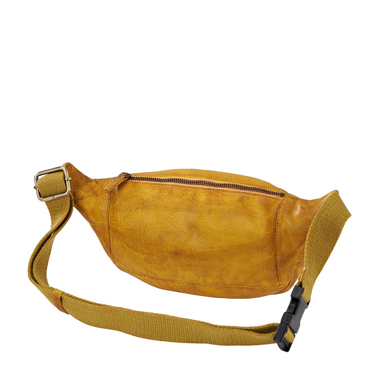 Сумка на пояс Dr. Koffer из натуральной кожи желтая