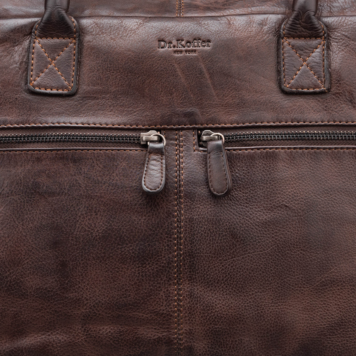 Деловая сумка Dr.Koffer из натуральной кожи темно-коричневая