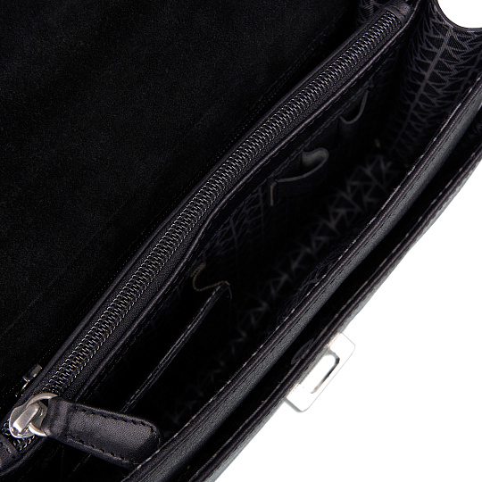 Сумка-визитка из натуральной кожи Dr. Koffer черная