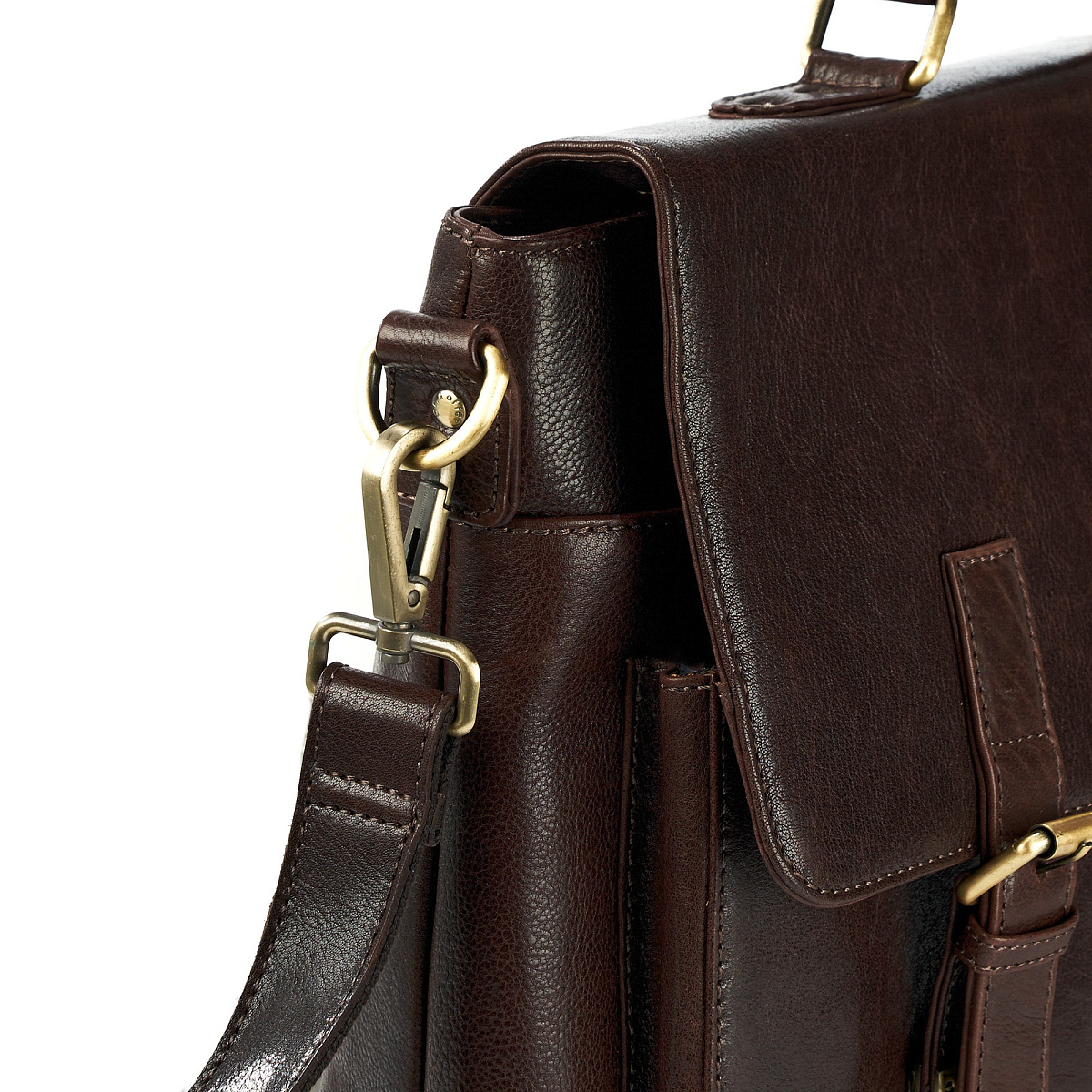 Портфель Dr.Koffer из натуральной кожи темно-коричневый