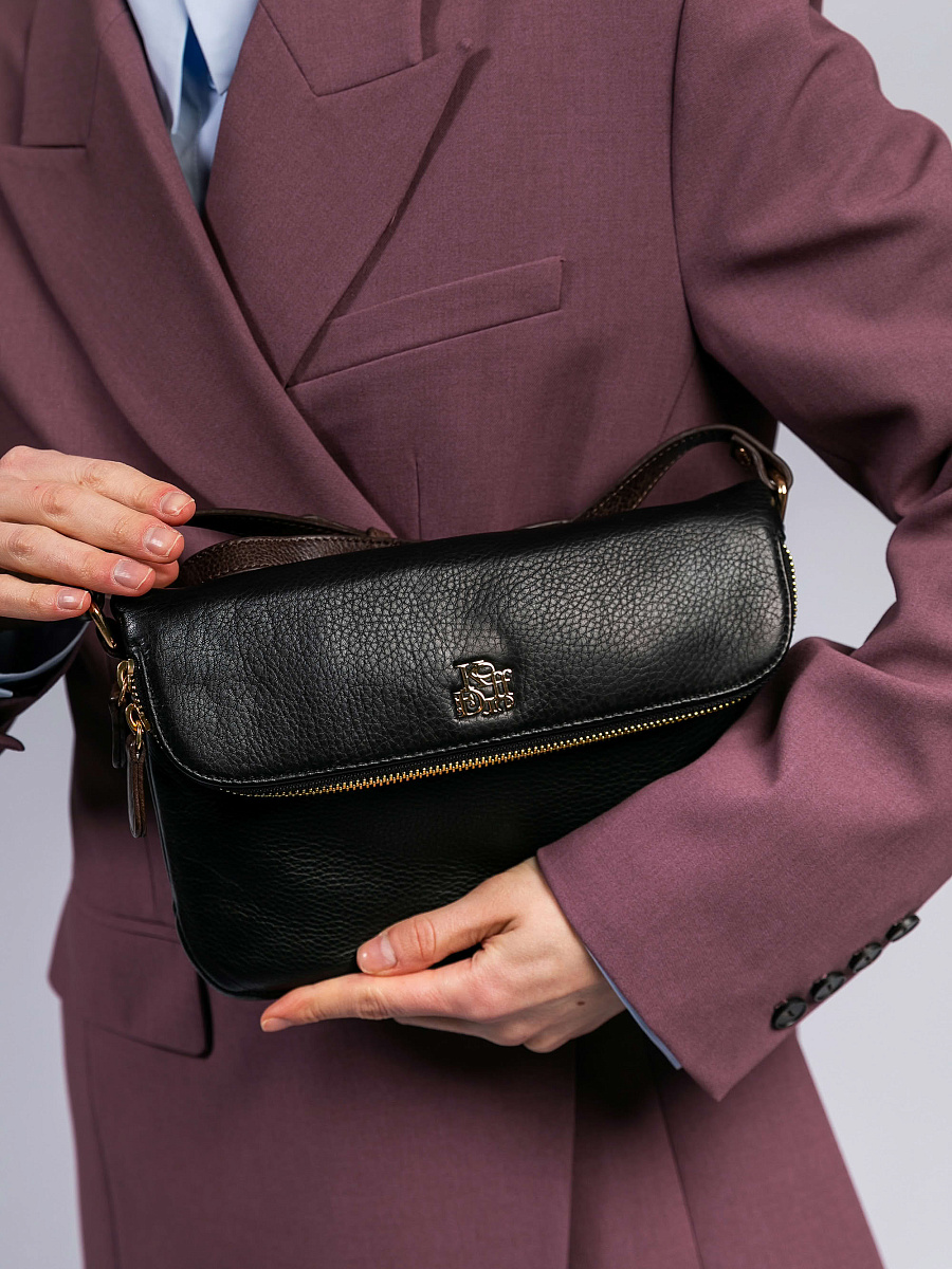 Женская сумка Dr. Koffer из натуральной кожи черная