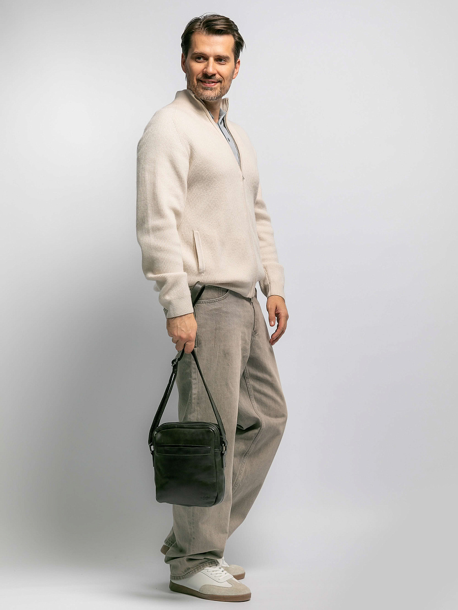 Сумка через плечо Dr.Koffer из натуральной кожи коричневая