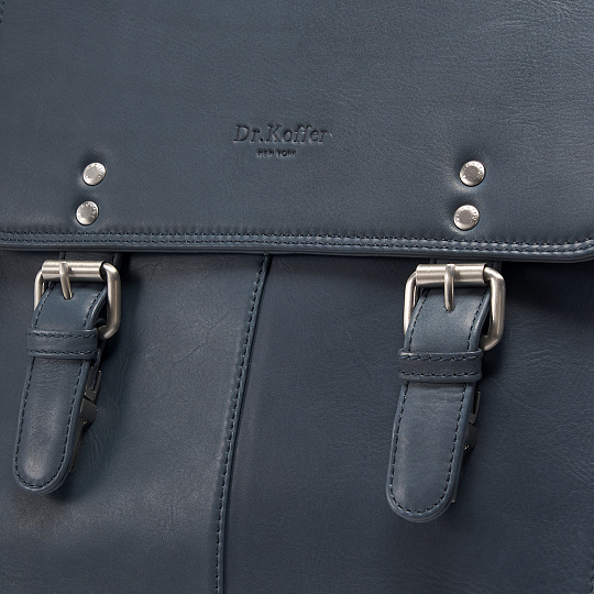 Сумка через плечо Dr.Koffer из натуральной кожи синяя