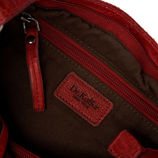 Сумка через плечо Dr.Koffer из натуральной кожи красная