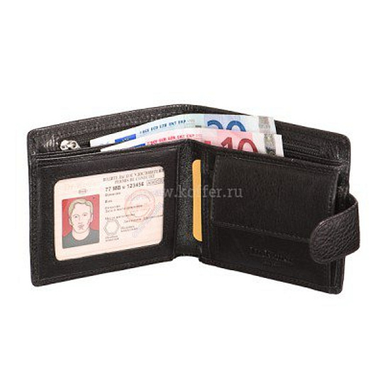 Портмоне Dr.Koffer из натуральной кожи черное