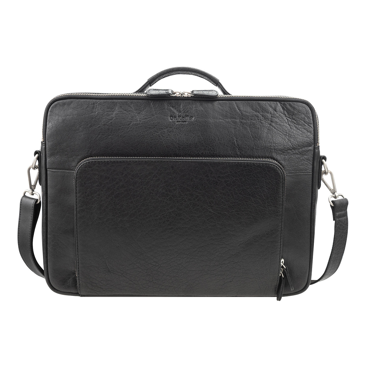 Деловая сумка Dr. Koffer из натуральной кожи черная
