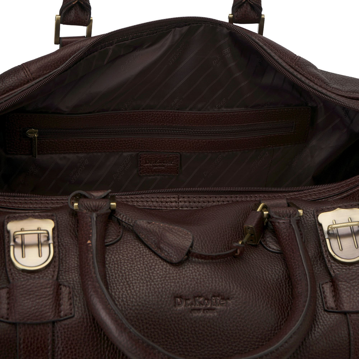Сумка дорожная Dr.Koffer из натуральной кожи коричневая