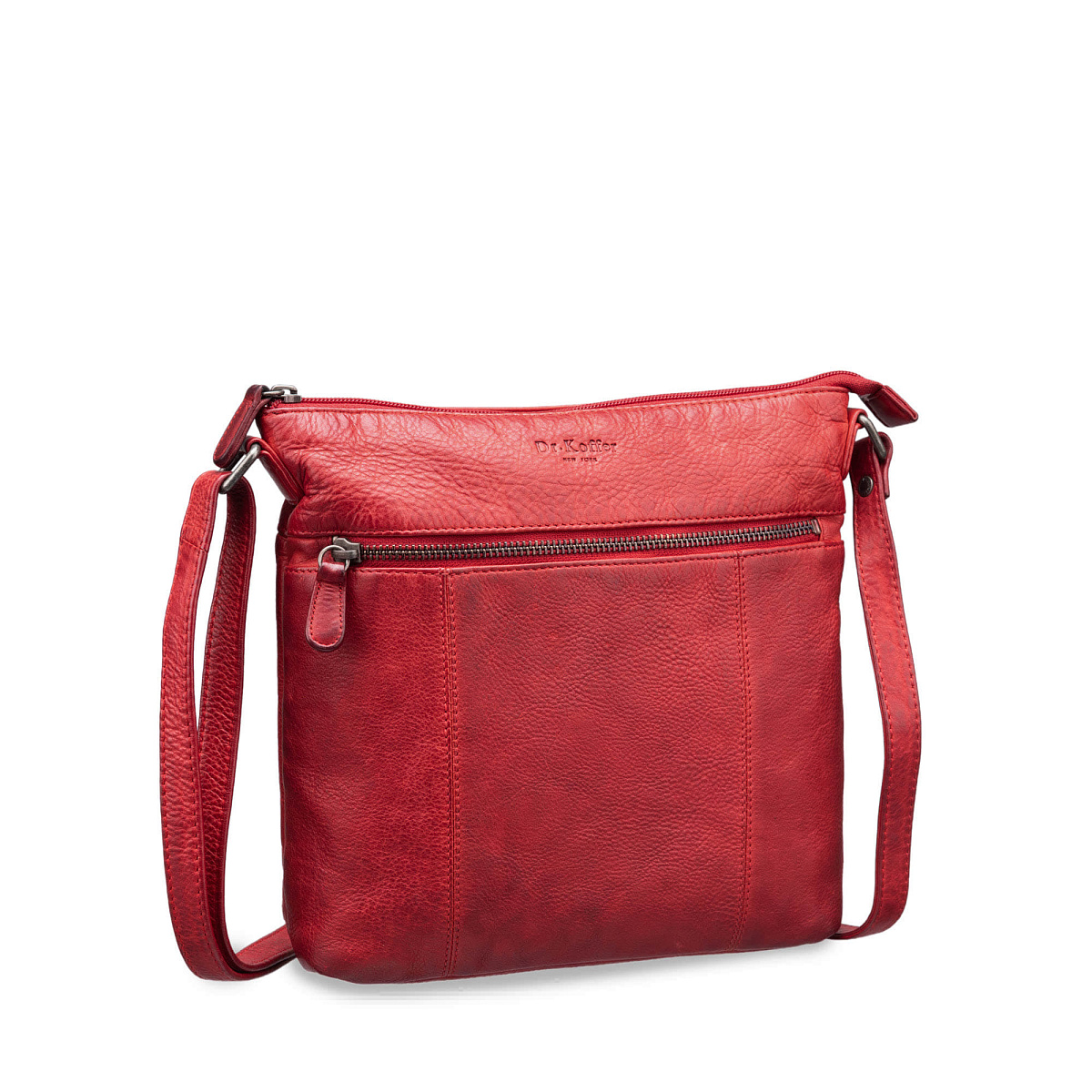 Сумка через плечо Dr.Koffer из натуральной кожи красная