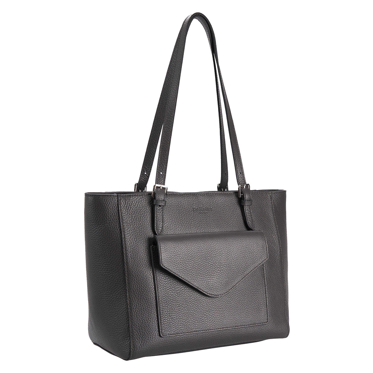 Женская сумка Dr. Koffer из натуральной кожи серая