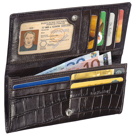 Кошелек Dr.Koffer из натуральной кожи коричневый