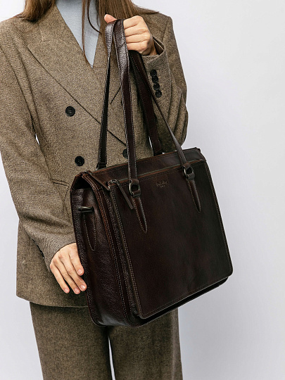 Женская сумка Dr.Koffer из натуральной кожи коричневая