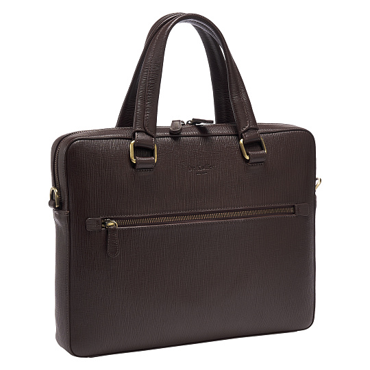 Деловая сумка Dr.Koffer из натуральной кожи темно-коричневая
