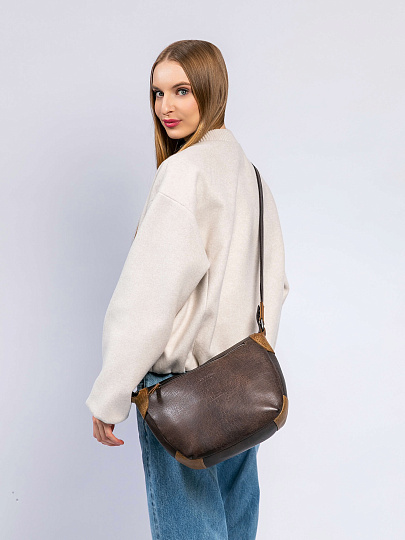 Сумка через плечо Dr. Koffer из натуральной кожи коричневая