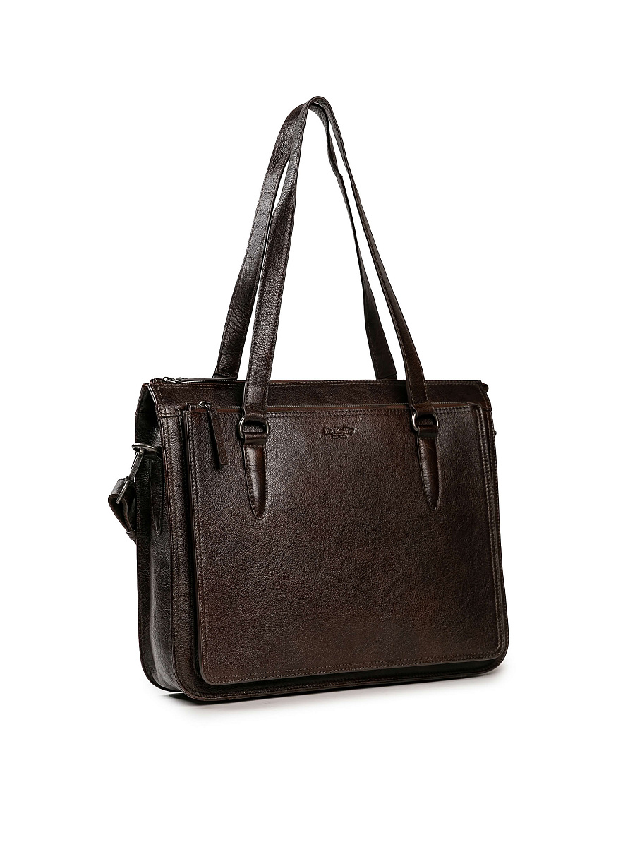 Женская сумка Dr.Koffer из натуральной кожи коричневая