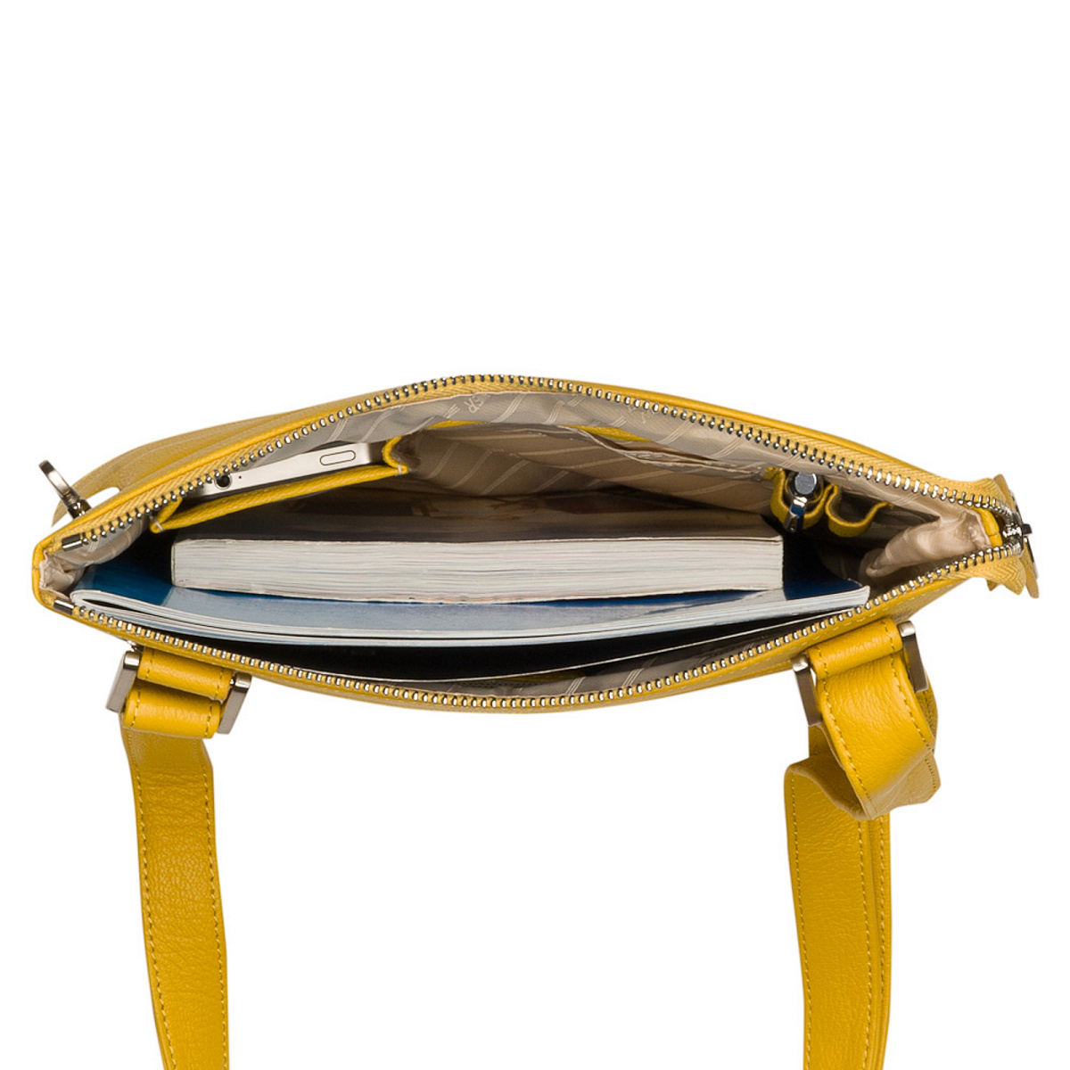 Сумка через плечо Dr.Koffer из натуральной кожи желтая