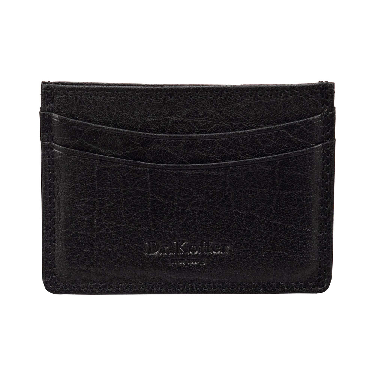 Кредитница Dr.Koffer из натуральной кожи черная