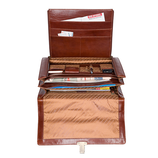 Портфель Dr.Koffer из натуральной кожи светло-коричневый