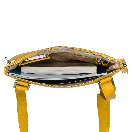 Сумка через плечо Dr.Koffer из натуральной кожи желтая