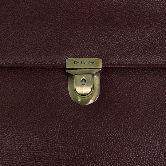 Портфель Dr.Koffer из натуральной кожи темно-коричневый
