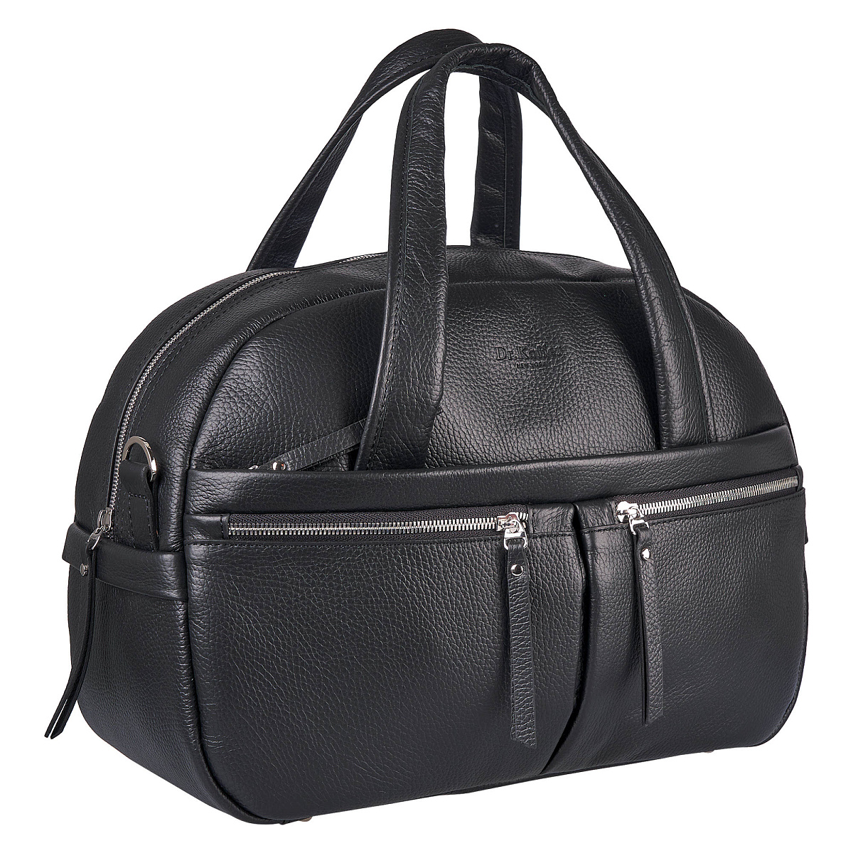 Сумка дорожная Dr.Koffer из натуральной кожи черная