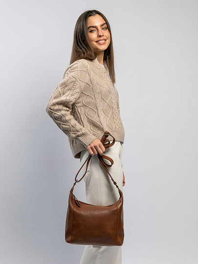 Сумка через плечо Dr.Koffer из натуральной кожи коричневая