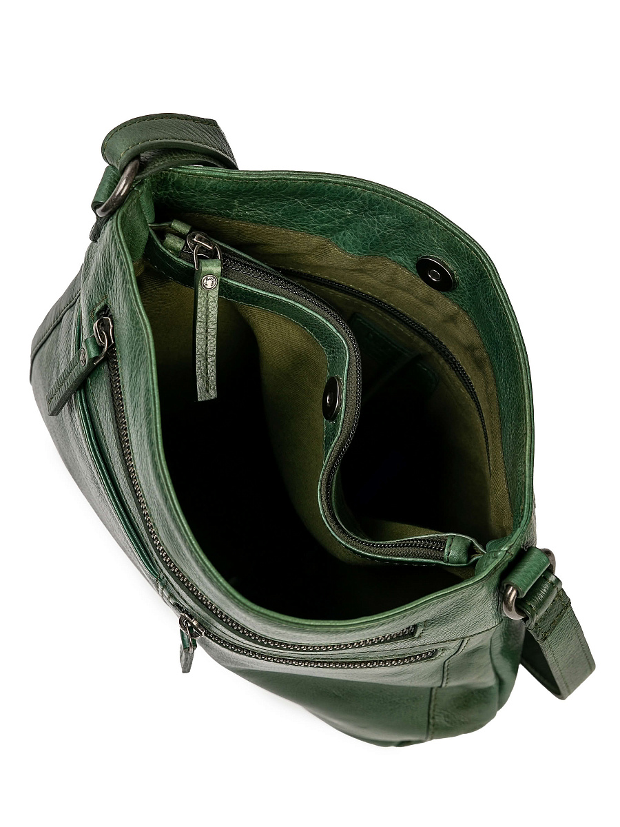 Сумка через плечо Dr.Koffer из натуральной кожи зеленая