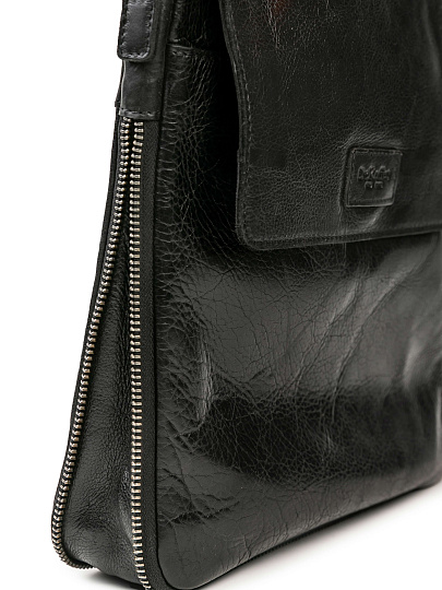 Сумка через плечо Dr.Koffer из натуральной кожи черная