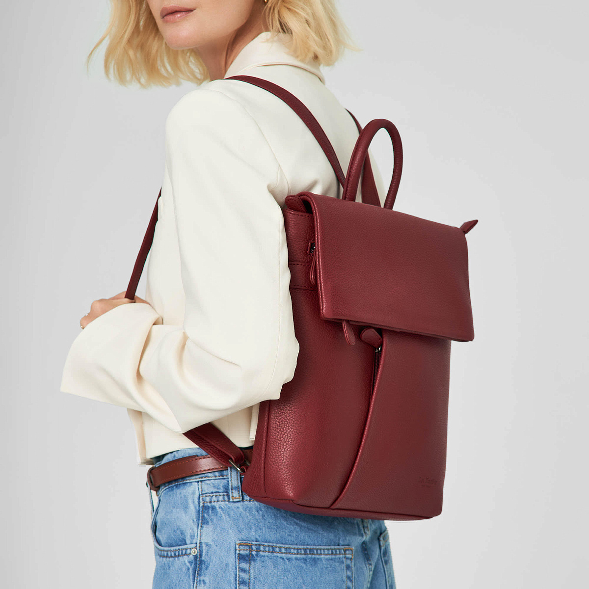 Рюкзак Dr.Koffer из натуральной кожи бордовый