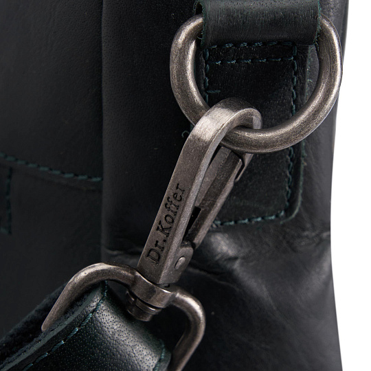 Деловая сумка Dr.Koffer из натуральной кожи зеленая