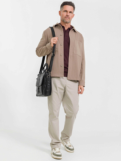 Деловая сумка Dr.Koffer из натуральной кожи черная