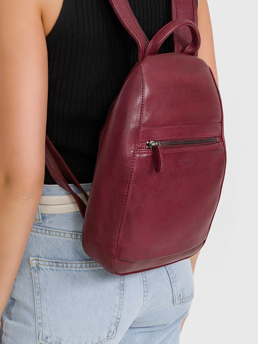 Рюкзак Dr.Koffer из натуральной кожи бордовый