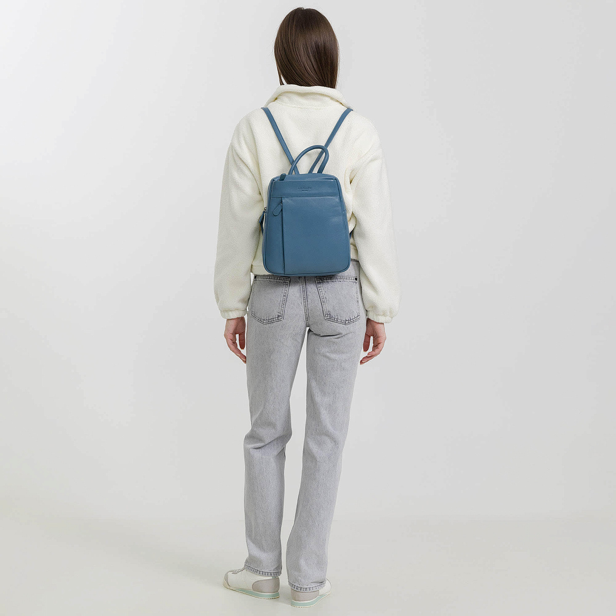 Рюкзак Dr.Koffer из натуральной кожи голубой