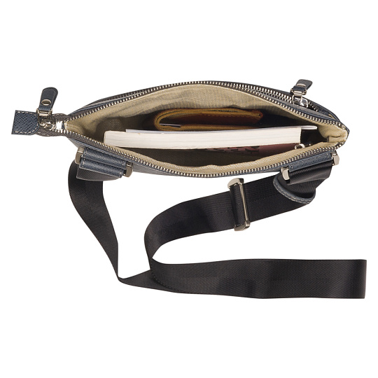 Сумка через плечо Dr.Koffer из натуральной кожи серая