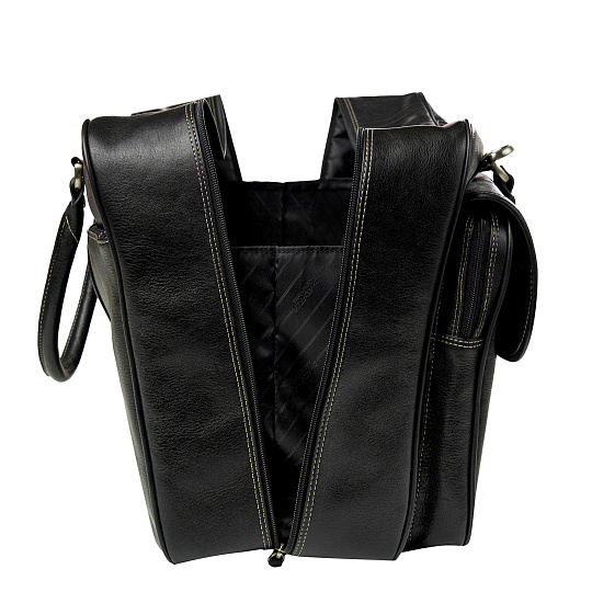 Сумка дорожная Dr.Koffer из натуральной кожи черная