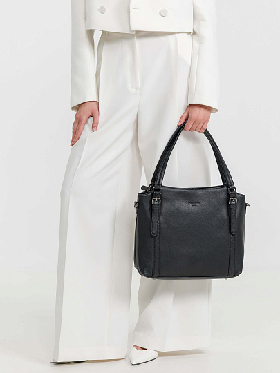 Женская сумка Dr.Koffer из натуральной кожи чёрная