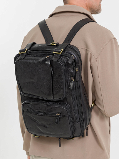 Деловая сумка Dr.Koffer из натуральной кожи черная