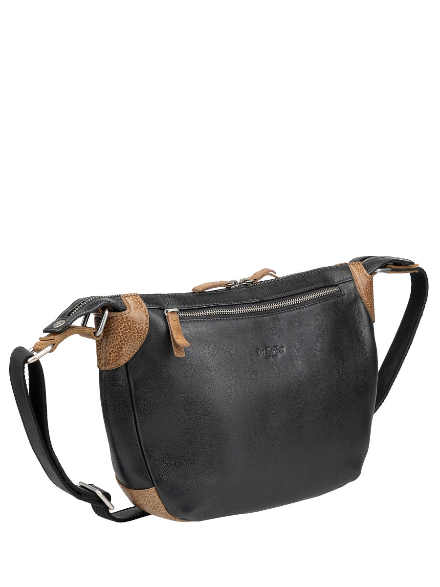 Сумка через плечо Dr. Koffer из натуральной кожи черная