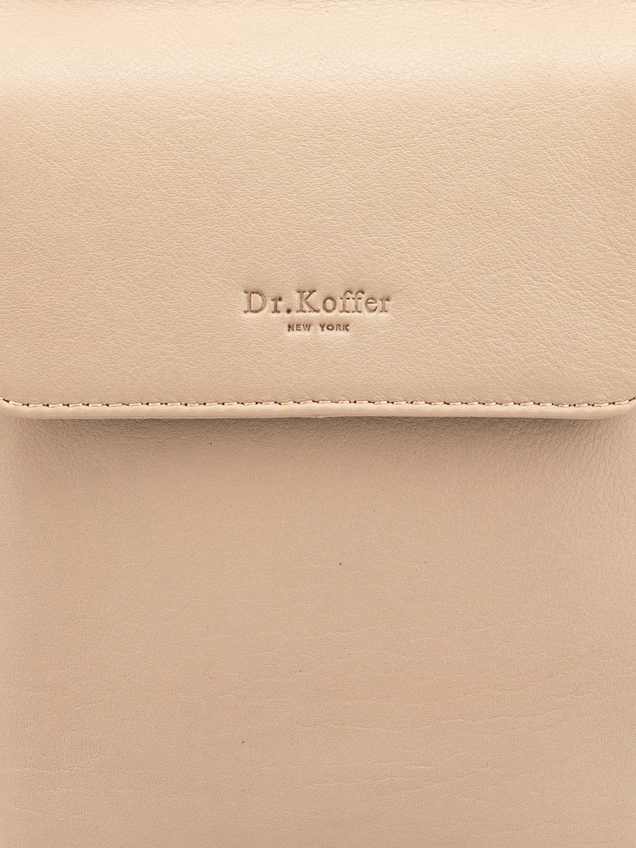 Сумка через плечо Dr.Koffer из натуральной кожи бежевая