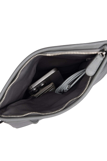 Женская сумка Dr.Koffer из натуральной кожи серая