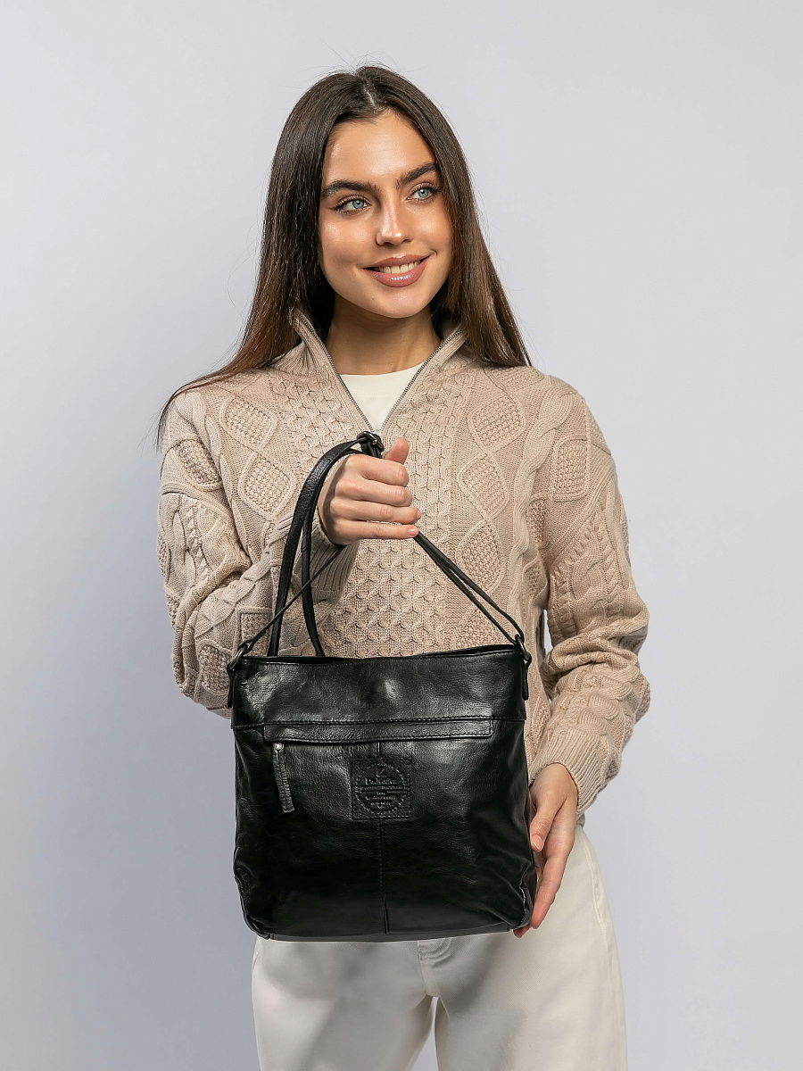 Сумка через плечо Dr.Koffer из натуральной кожи черная