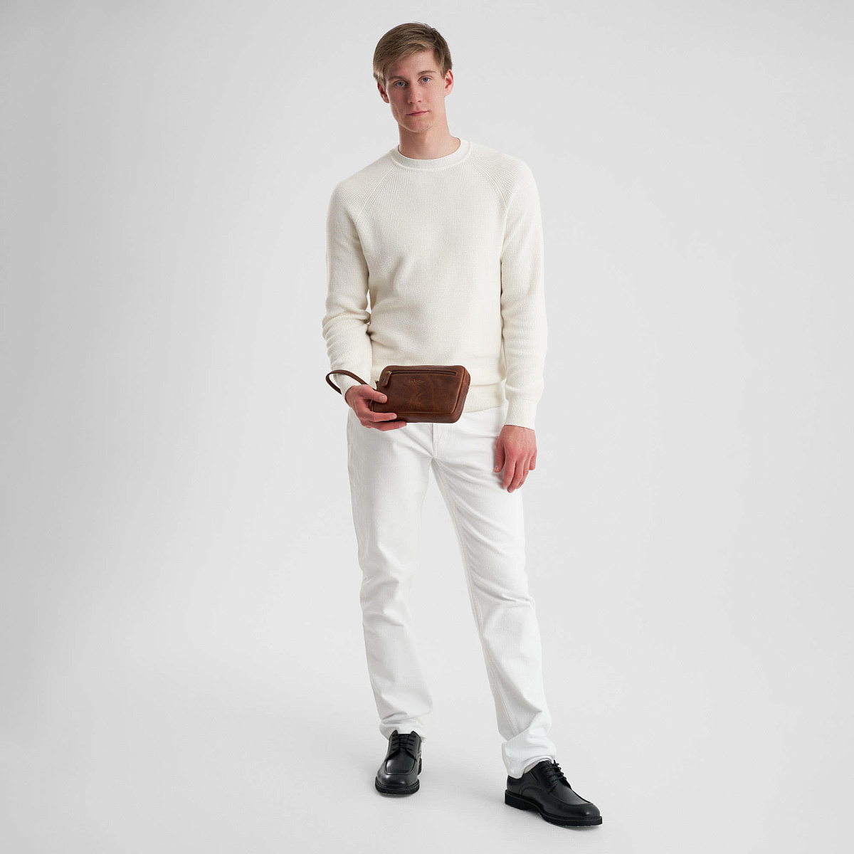 Сумка барсетка из натуральной кожи Dr. Koffer коричневая